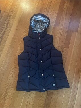Barbour Navy Quilted Hooded Puffer Vest